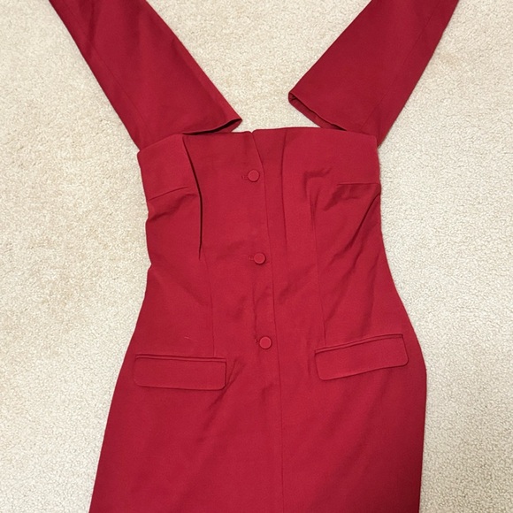 Abercrombie & Fitch Red Off-Shoulder Midi Dress - Picture 3 of 7